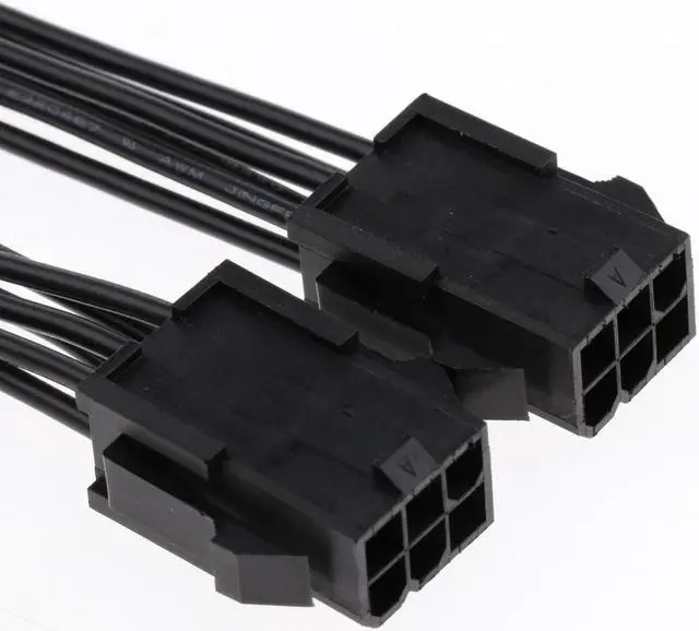 Alt view image 5 of 6 - 20cm 18AWG PCI-E Double 6 Pin to 8 Pin Graphics Card Modular Power Cable