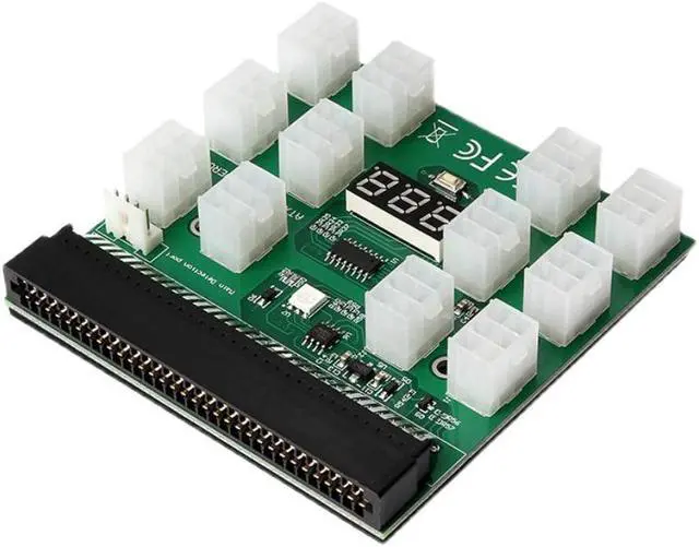 Alt view image 2 of 5 - Placa de arranque de 12 puertos, 17 puertos, Conector de 6 pines, pantalla LED para fuente de alimentación de minería GPU BTC de 1200W/750W, gran oferta(17Ports)