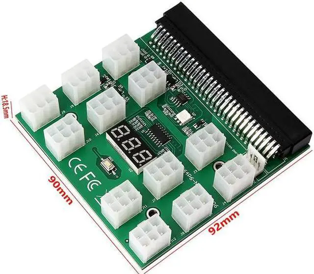 Alt view image 3 of 5 - Placa de arranque de 12 puertos, 17 puertos, Conector de 6 pines, pantalla LED para fuente de alimentación de minería GPU BTC de 1200W/750W, gran oferta(17Ports)