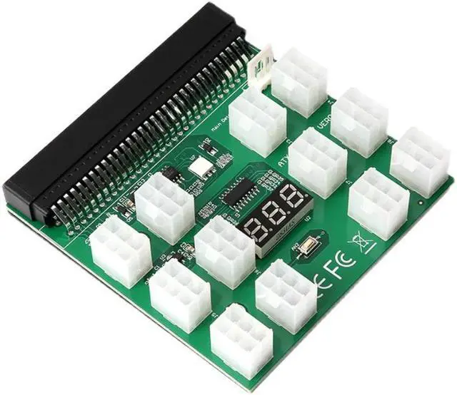Main image of Placa de arranque de 12 puertos, 17 puertos, Conector de 6 pines, pantalla LED para fuente de alimentación de minería GPU BTC de 1200W/750W, gran oferta(17Ports)