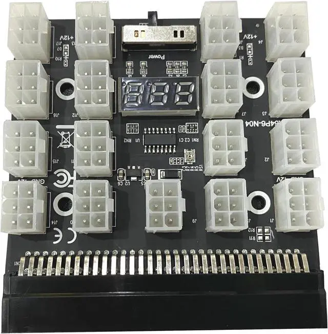 Alt view image 4 of 5 - Placa de arranque de 12 puertos, 17 puertos, Conector de 6 pines, pantalla LED para fuente de alimentación de minería GPU BTC de 1200W/750W, gran oferta(17Ports)