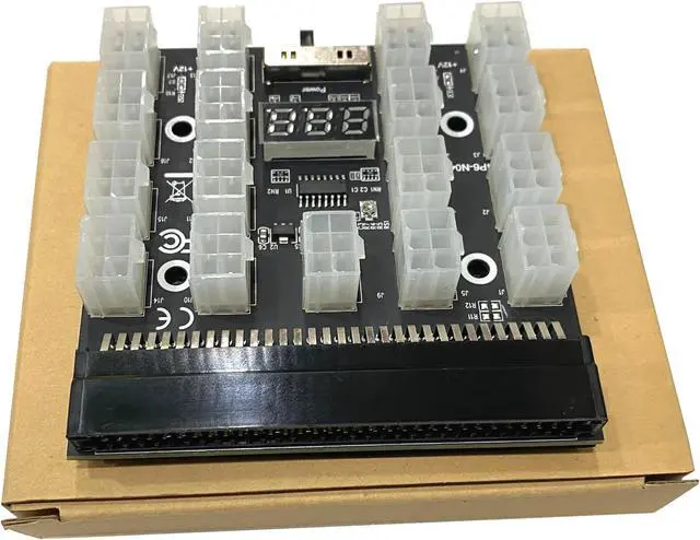 Alt view image 5 of 5 - Placa de arranque de 12 puertos, 17 puertos, Conector de 6 pines, pantalla LED para fuente de alimentación de minería GPU BTC de 1200W/750W, gran oferta(17Ports)