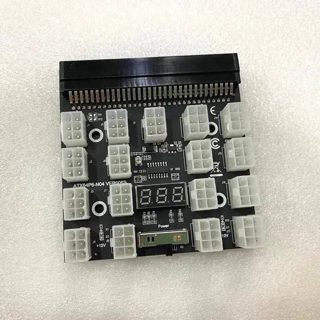Alt view image 3 of 6 - Kit de placa de arranque de 17 puertos con 17 piezas, 6 pines a 6 + 2 pines, 8 pines, Cables de alimentación macho para fuente de alimentación de minería GPU BTC de 1200W/750W