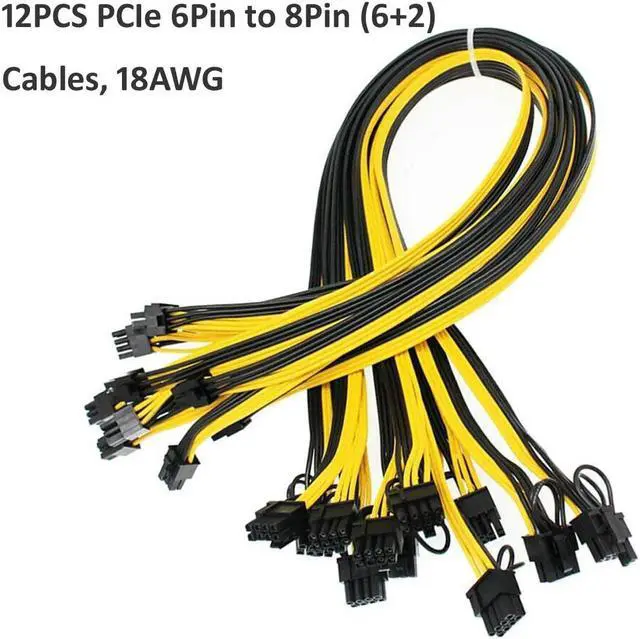 Alt view image 2 of 6 - Adaptador de placa de arranque de 12 puertos negro, 6 pines, PCI-e para fuente de alimentación de 750W/1200W/1500W, soporte de reinicio automático
