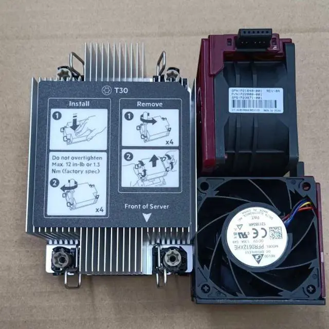 Alt view image 3 of 6 - For Proliant DL380 G10 Plus Standard Heatsink P26491-001 P14966-001 P14903-001 And Fan P21640-001 P23971-001 P22800-001
