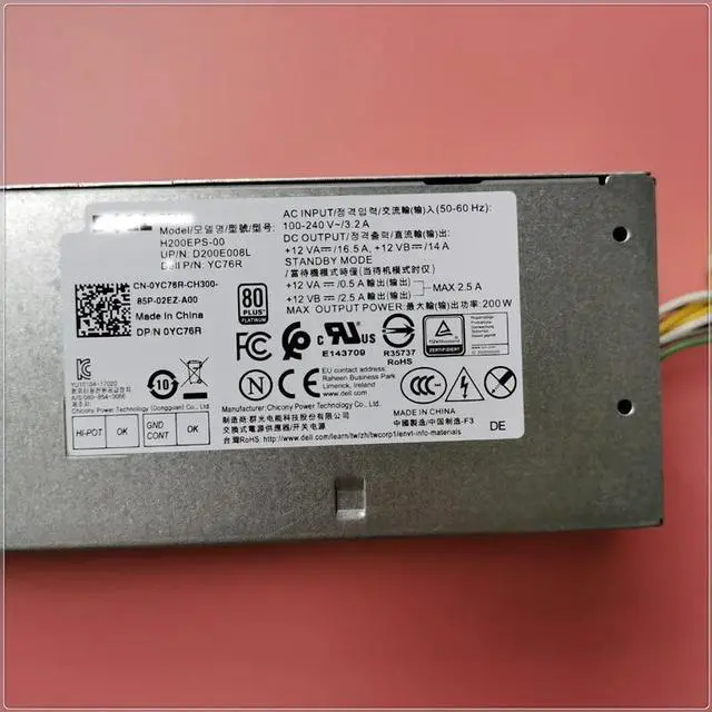 Alt view image 5 of 6 - For Optiplex 3050 5050 7050 3060 5060 7060 7070 3070 200W Power Supply PSU H200EBS-00 L200EBS-00 AC200EBS-00 H200NS-00