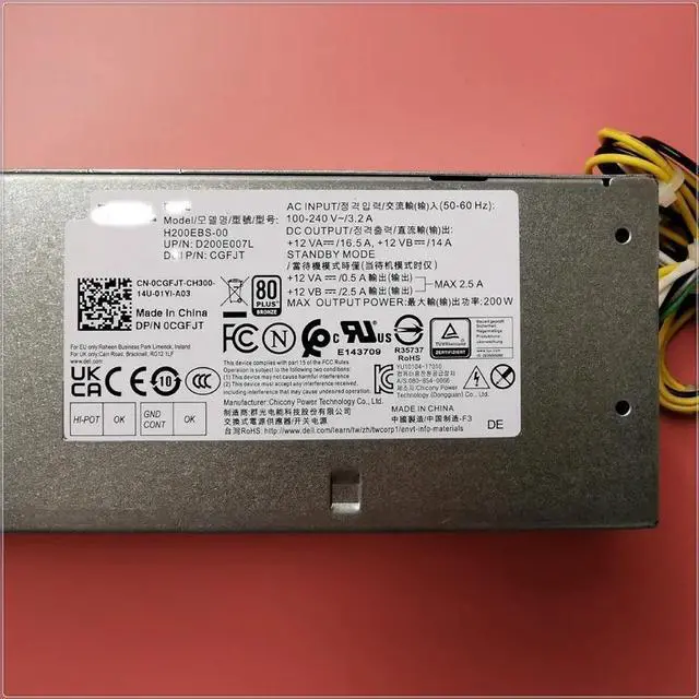 Alt view image 3 of 6 - For Optiplex 3050 5050 7050 3060 5060 7060 7070 3070 200W Power Supply PSU H200EBS-00 L200EBS-00 AC200EBS-00 H200NS-00