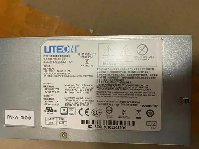 Alt view image 4 of 5 - 1200W Server Power Supply For PowerEdge C6100 C6220 C6220I SD330 PS-2112-5L