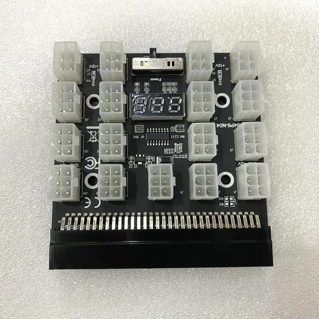Alt view image 5 of 6 - 1500W Platinum PSU Mining Power Supply Kit, Breakout Board, 17pcs PCIe 6Pin to 6+2Pin Power Cable