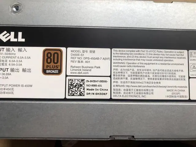 Alt view image 4 of 4 - 450W Switching Power Supply For PowerEdge T430 R530 PSU D450E-S1 H3DKF 0H3DKF