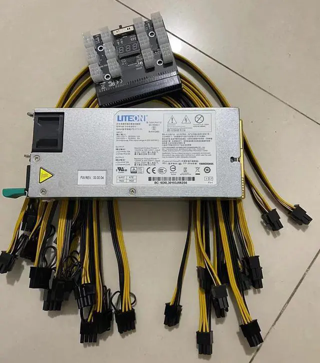 Alt view image 6 of 6 - 1200W Platinum Power Supply Kit Server PSU With Breakout Board and 12pcs PCIe 6Pin to 6+2Pin Cable