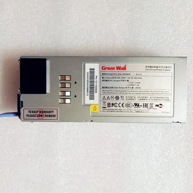 Alt view image 2 of 6 - Great Wall GW-CRPS800 Server Power Supply Unit PSU 800W