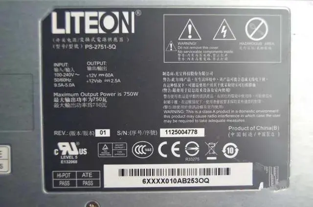 Alt view image 5 of 6 - 750 Watt Power Supply Server PSU PS-2751-5Q For PowerEdge C2100