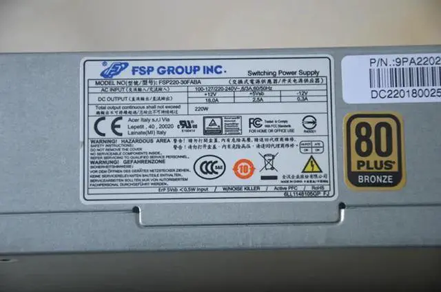 Alt view image 5 of 5 - 220W Desktop Power Supply For Veriton B630 X4630 X4630G X6630G PSU FSP220-30FABA PS-3221-9A