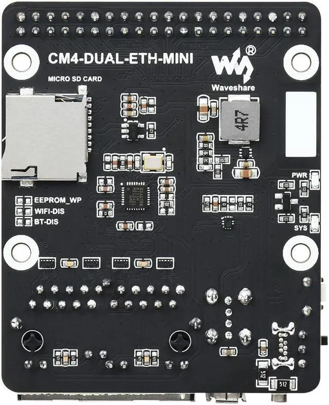 Alt view image 3 of 5 - Mini Dual Gigabit Ethernet GPIO Expansion Base Board Kit for Raspberry Pi CM4 Compute Module 4 Lite(Without Case)