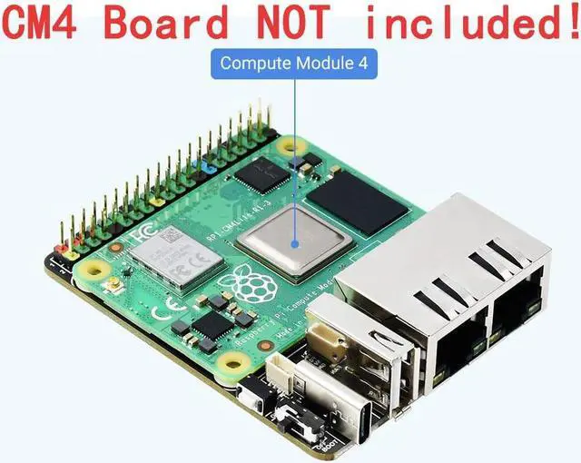 Alt view image 4 of 5 - Mini Dual Gigabit Ethernet GPIO Expansion Base Board Kit for Raspberry Pi CM4 Compute Module 4 Lite(Without Case)