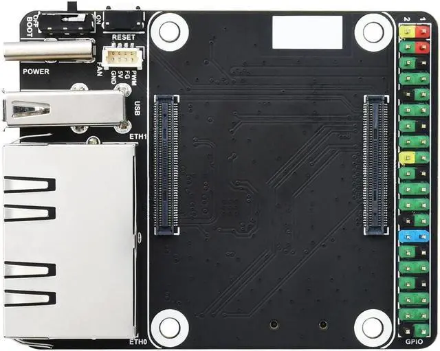 Alt view image 2 of 5 - Mini Dual Gigabit Ethernet GPIO Expansion Base Board Kit for Raspberry Pi CM4 Compute Module 4 Lite(Without Case)