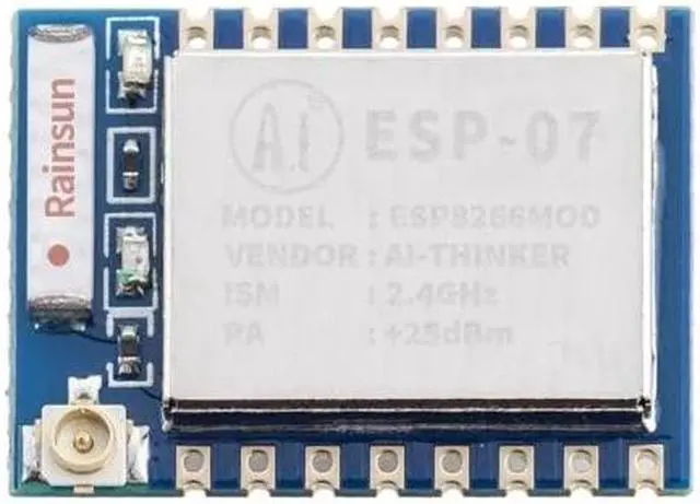 Main image of ESP-07 module, ESP8266 to WiFi serial port, wireless transparent transmission, ceramic+external antenna