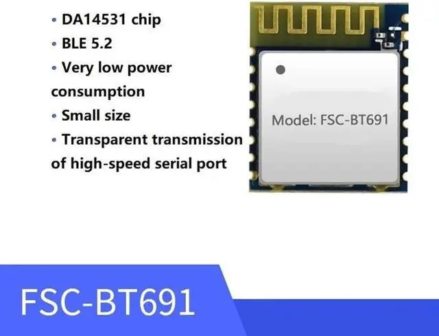 Alt view image 2 of 4 - FSC-BT691 Module DA14531 chip Bluetooth Slave 5.1 Serial Port Module