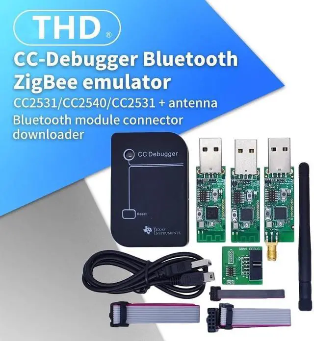 Alt view image 2 of 6 - CC2531 Zigbee emulator, CC debugger, USB programmer, CC2540, CC2531, with antenna, bluetooth, connector, download cable