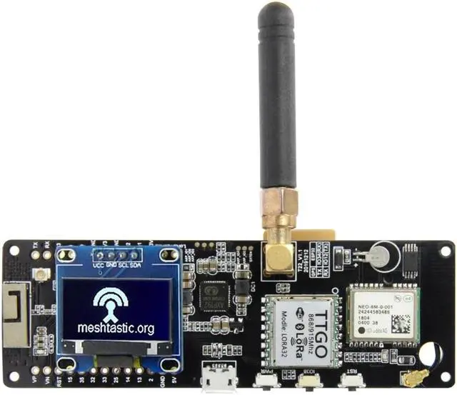 Main image of Meshtastic-t-beam V1.1,soporte de batería con OLED, V1.1,ESP32,433/868/915 Mhz, WiFi, Bluetooth, ESP32, GPS, NEO-6M,SMA923(915Mhz OLED)
