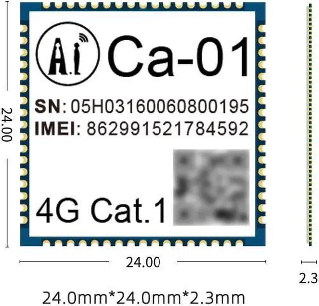 Alt view image 3 of 4 - Ca-01 module, LTE IoT wireless communication 4G module, ultra-small package