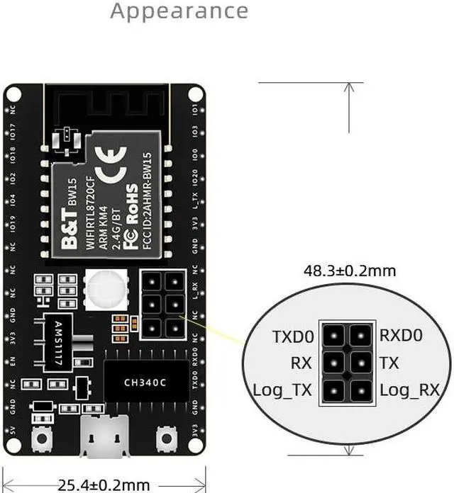 Main image of BW15 Module Core development board RTL8720CF chip Wi-Fi 2.4GHz+BLE4.2 low power architecture(BW15)