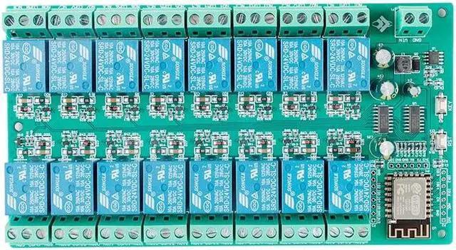 Main image of ESP8266WIFI 16-channel 24V relay module ESP12F development board secondary development DC24V power supply