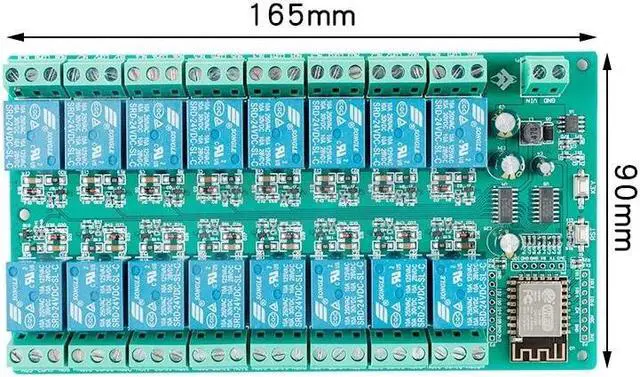 Alt view image 3 of 3 - ESP8266WIFI 16-channel 24V relay module ESP12F development board secondary development DC24V power supply