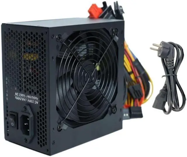 Alt view image 4 of 6 - PSU Rated-500W 120mm Fan Desktop Computer Power Supply Low Noise ATX-500W Fully Modular Gaming PC Power SourceEU plug