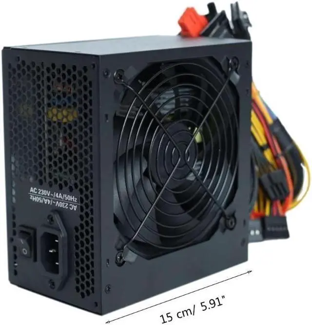Alt view image 6 of 6 - PSU Rated-500W 120mm Fan Desktop Computer Power Supply Low Noise ATX-500W Fully Modular Gaming PC Power SourceEU plug