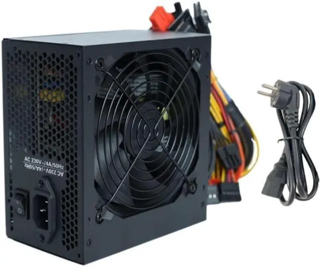 Alt view image 2 of 6 - Modular Gaming PC Power Supply PSU Rated-600W 120mm Fan 24Pin ATX 12V Desktop Computer Source AC180-264V EU plug