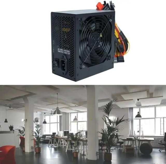 Alt view image 5 of 6 - Modular Gaming PC Power Supply PSU Rated-600W 120mm Fan 24Pin ATX 12V Desktop Computer Source AC180-264V EU plug