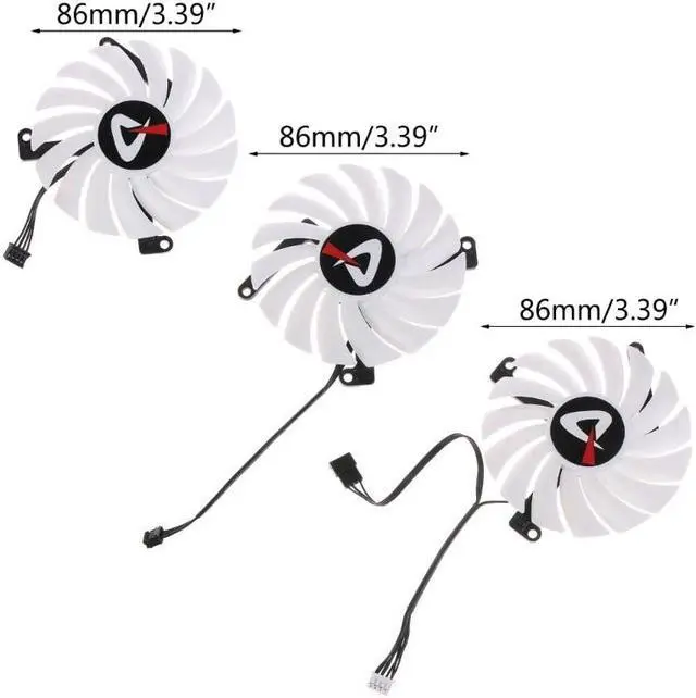 Alt view image 5 of 6 - 86mm Cooler Fan 4Pin 12V 0.35A CF-12910S VGA Fan Graphics Card Fan for AX GAMING/AX RTX3080ti 3080 LHR X3W Cooler(Long Line)