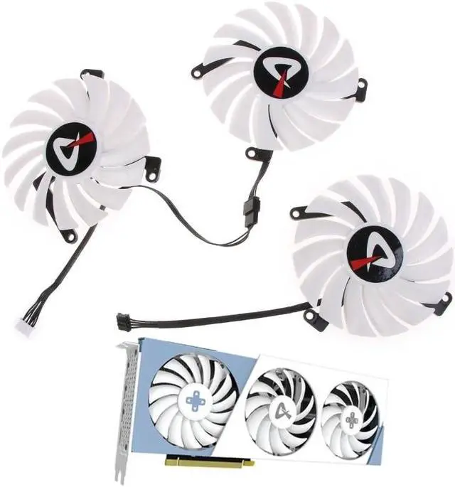 Alt view image 6 of 6 - 86mm Cooler Fan 4Pin 12V 0.35A CF-12910S VGA Fan Graphics Card Fan for AX GAMING/AX RTX3080ti 3080 LHR X3W Cooler(Long Line)