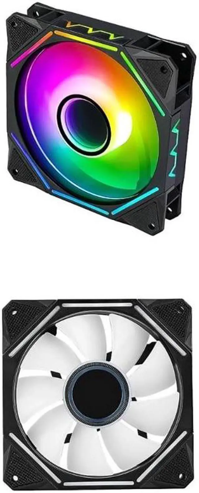 Alt view image 2 of 6 - 120mm Computer  Fans for Desktops Adjustable ARGB Quiet CPU PC Cooling Fan(Reverse)