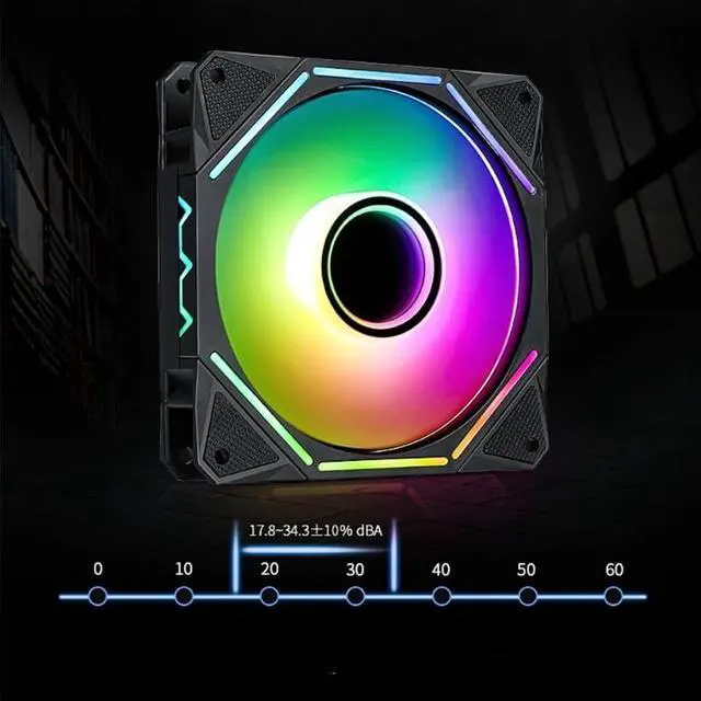 Alt view image 5 of 6 - 120mm Computer  Fans for Desktops Adjustable ARGB Quiet CPU PC Cooling Fan(Reverse)