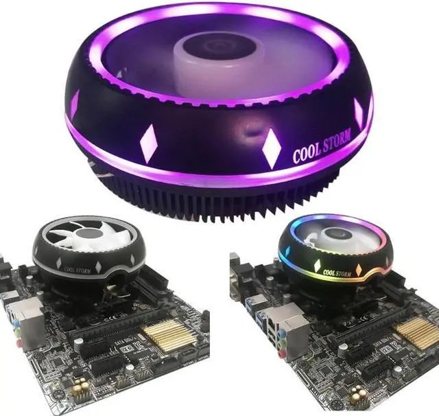 Alt view image 2 of 6 - 12CM Quiet RGB Fan CPU Cooler for LGA1150,1151,1155,1156,1366,775 AM4,AM3+,AM3 AM2+,AM2,FM1,CPU Fan CPU Air Cooler