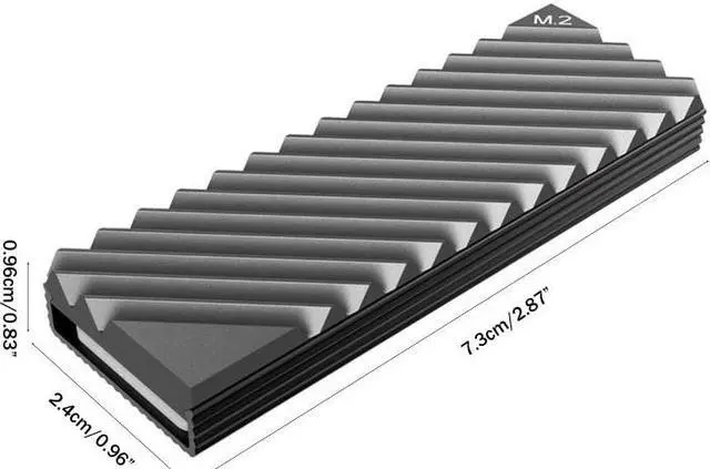 Alt view image 5 of 6 - D7YC Aluminum M.2 NVME SSD Radiator Heatsink for 2280 PCIE Solid State Hard Disk Heat Sink 2 Silica Gel Cooling Thermal Pads(11JJ401048-BK)