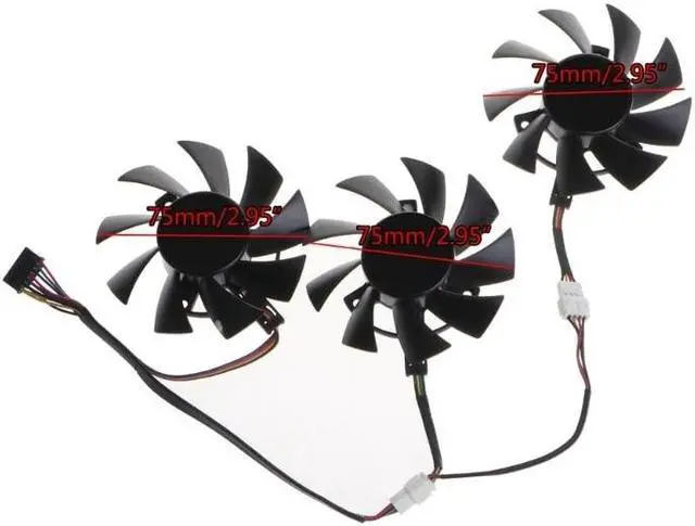 Alt view image 6 of 6 - 75mm 7Pin Cooling Fan PLA08015S12HH 0.5A 12V GPU Fan For ASUS TUF RX5700XT 5700 GTX1660 Graphics Card Fan Replacement