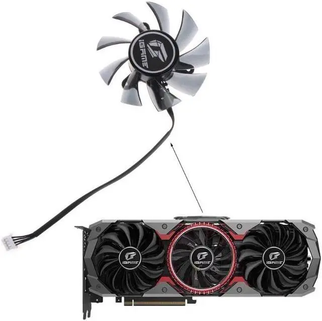 Alt view image 6 of 6 - 1/3PC Graphics Card Cooling Fan for Colorful RTX 2060 2070 2080 2080Ti 1660ti 1660 AD VGA Cooler Fan 4Pin 12V 89mm/75mm(89MM)