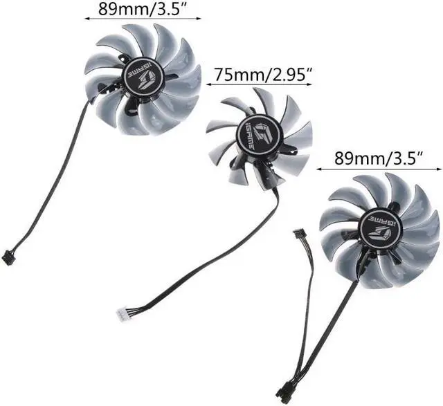 Alt view image 4 of 6 - 1/3PC Graphics Card Cooling Fan for Colorful RTX 2060 2070 2080 2080Ti 1660ti 1660 AD VGA Cooler Fan 4Pin 12V 89mm/75mm(89MM)
