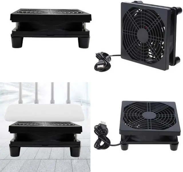 Alt view image 2 of 6 - 120mm 5V USB Powered Fan Cooling for Router Modem TV Box Router Cooling Case Fan for Cooling Various Electronics Device