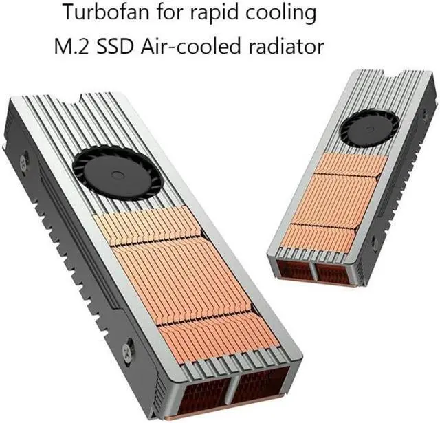 Alt view image 2 of 6 - PCIE NVME M.2 Heatsink Cooling Fan Alloy Bronze Radiator Double-Side Thermal Pad For M.2 2280 PCI-E NVME SSD Hard Disk