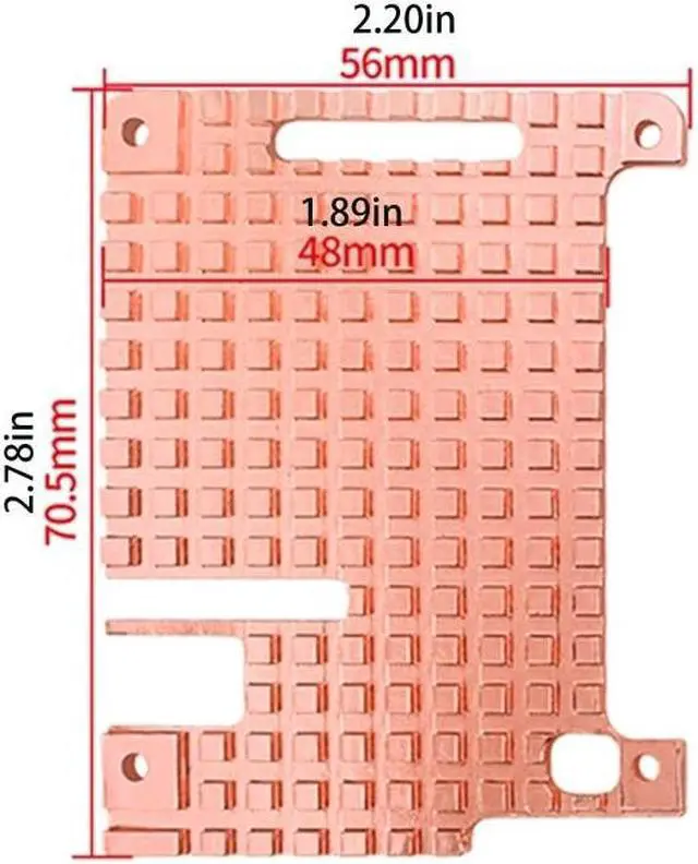 Alt view image 6 of 6 - Heatsink Kit for Raspberry Pi 4B Copper Thermal Conductive with Adhesive Tape for Cooling RPI4 Model 4B Radiator