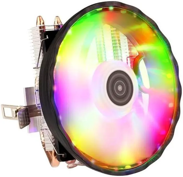 Alt view image 2 of 6 - 2/4 Heatpipes RGB CPU Cooler Radiator Silent PWM 4PIN For LGA 1150 1151 1155 1200 1366 2011 X79 X99 AM3 AM4 Radiator(2 Heatpipes)