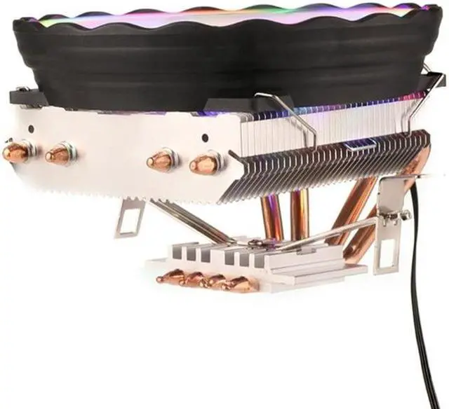 Alt view image 3 of 6 - 2/4 Heatpipes RGB CPU Cooler Radiator Silent PWM 4PIN For LGA 1150 1151 1155 1200 1366 2011 X79 X99 AM3 AM4 Radiator(2 Heatpipes)