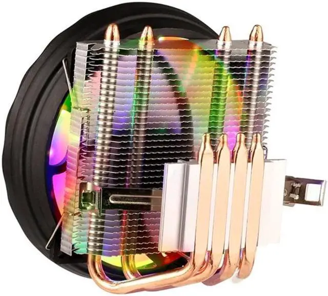 Alt view image 5 of 6 - 2/4 Heatpipes RGB CPU Cooler Radiator Silent PWM 4PIN For LGA 1150 1151 1155 1200 1366 2011 X79 X99 AM3 AM4 Radiator(2 Heatpipes)