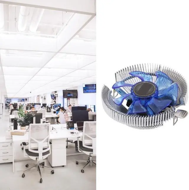 Alt view image 3 of 6 - CPU Fan Desktop Computer PC Cooler Blue LED Aluminum Heatsink CPU Cooling Radiator for LGA 775 1150 1155 1156 1366 2011