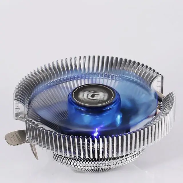Alt view image 2 of 6 - CPU Fan Desktop Computer PC Cooler Blue LED Aluminum Heatsink CPU Cooling Radiator for LGA 775 1150 1155 1156 1366 2011